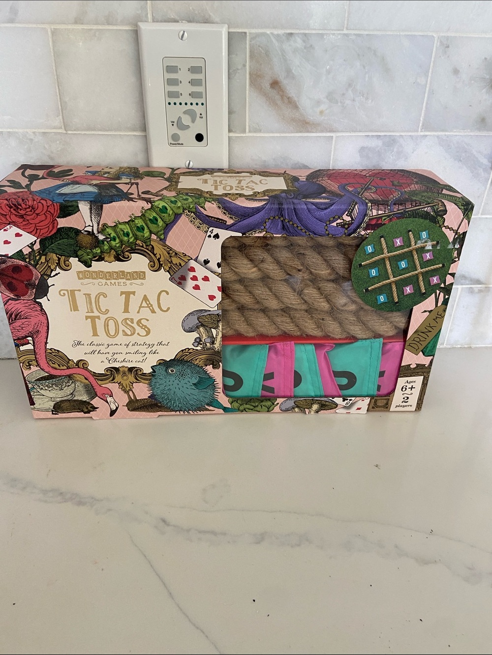 WONDERLAND Tic Tac Toss Game - Pink, Teal, Natural Rope